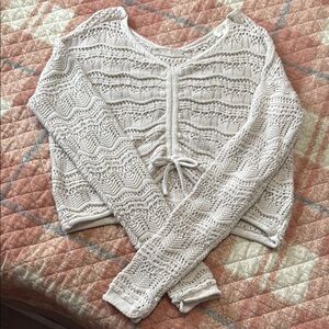 Cream Knit Cropped Sweater